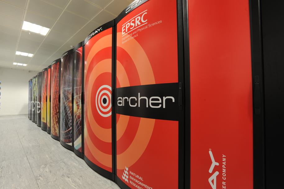 ARCHER cabinets at EPCC advanced computing facility